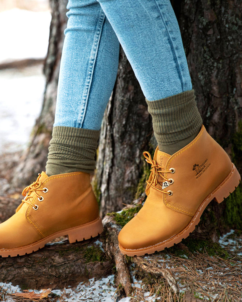 Bota Panama botines de piel con forro interior de piel. vintage