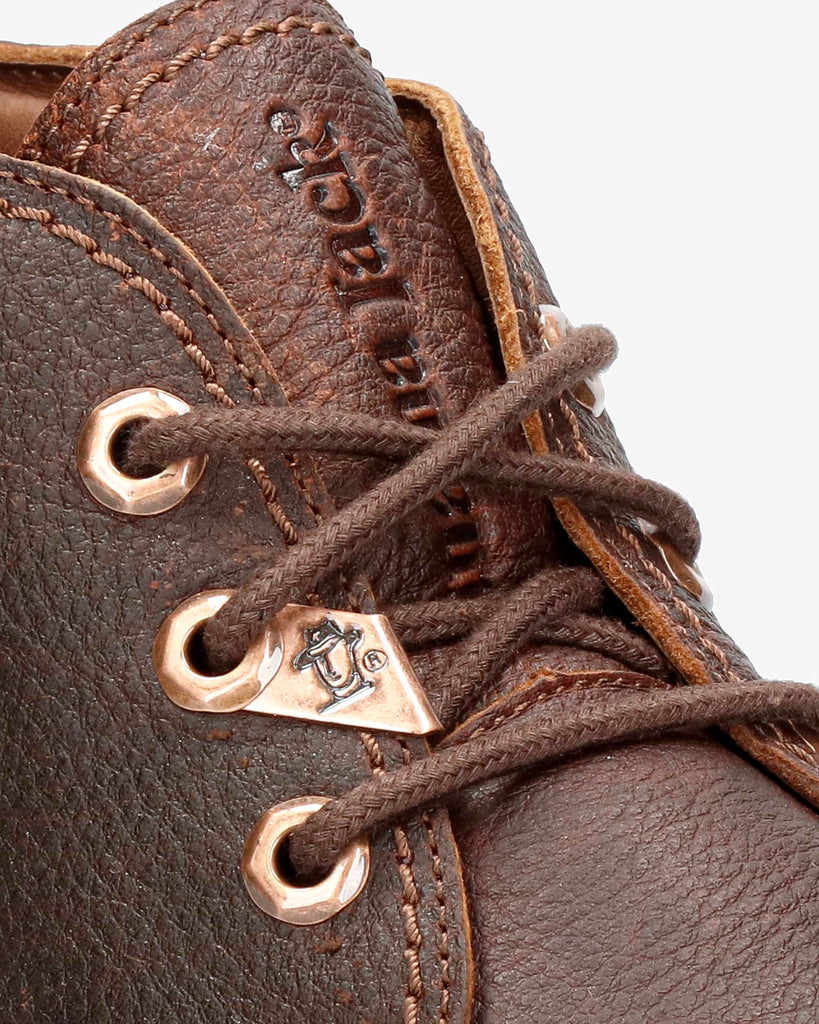 Bota Panama botines de piel con forro interior de piel. castaño