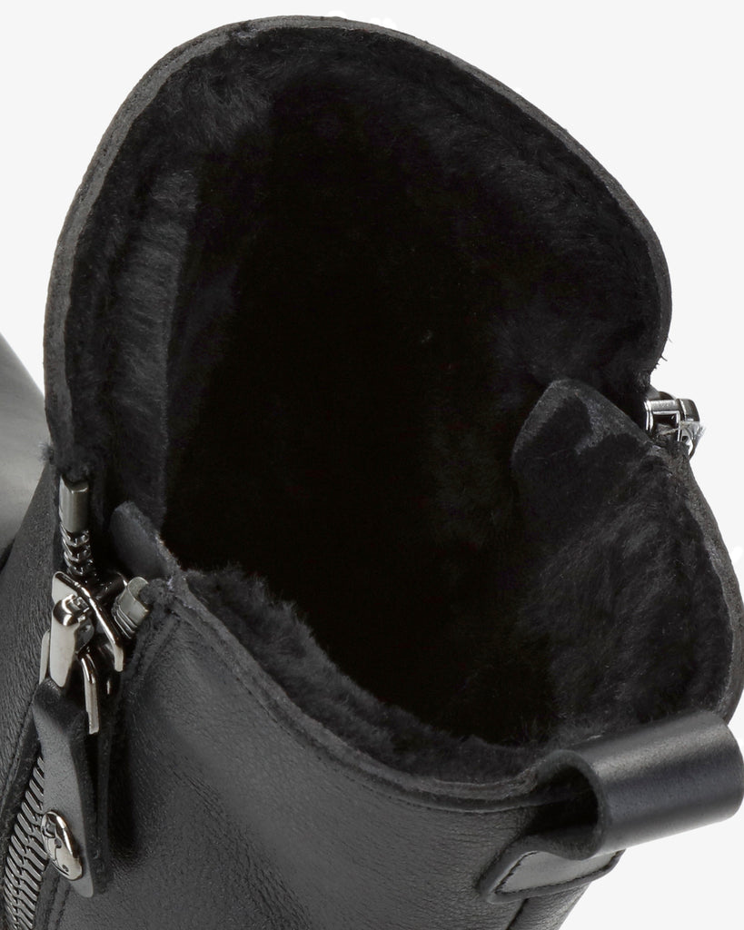 Fabi Igloo botas de piel con forro interior de pelo natural. negro