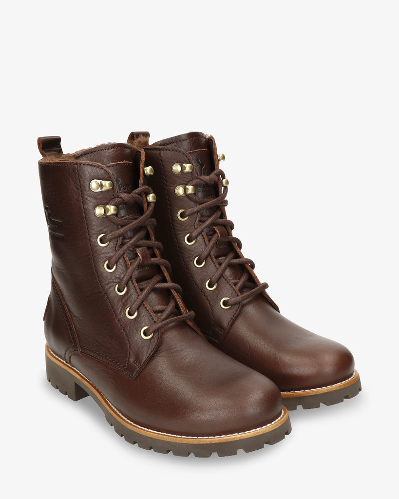 Fara Trav botas de piel con forro interior de pelo. marron