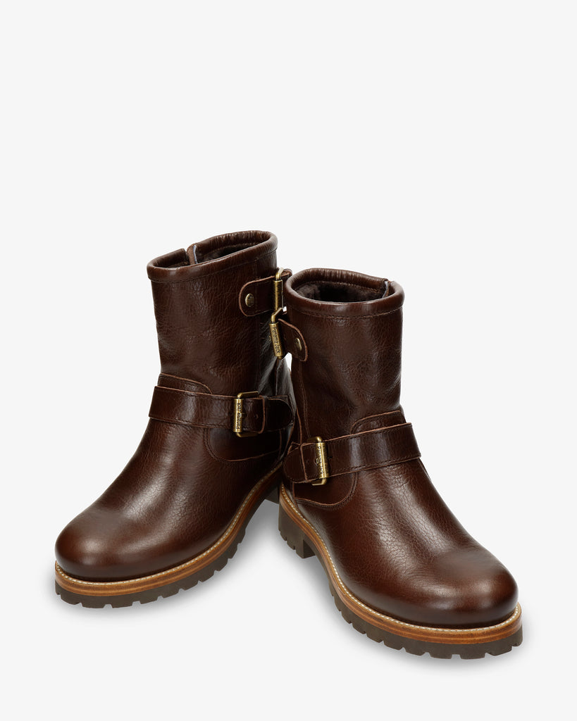 Felina Igloo botas de piel con forro interior de pelo natural. marron