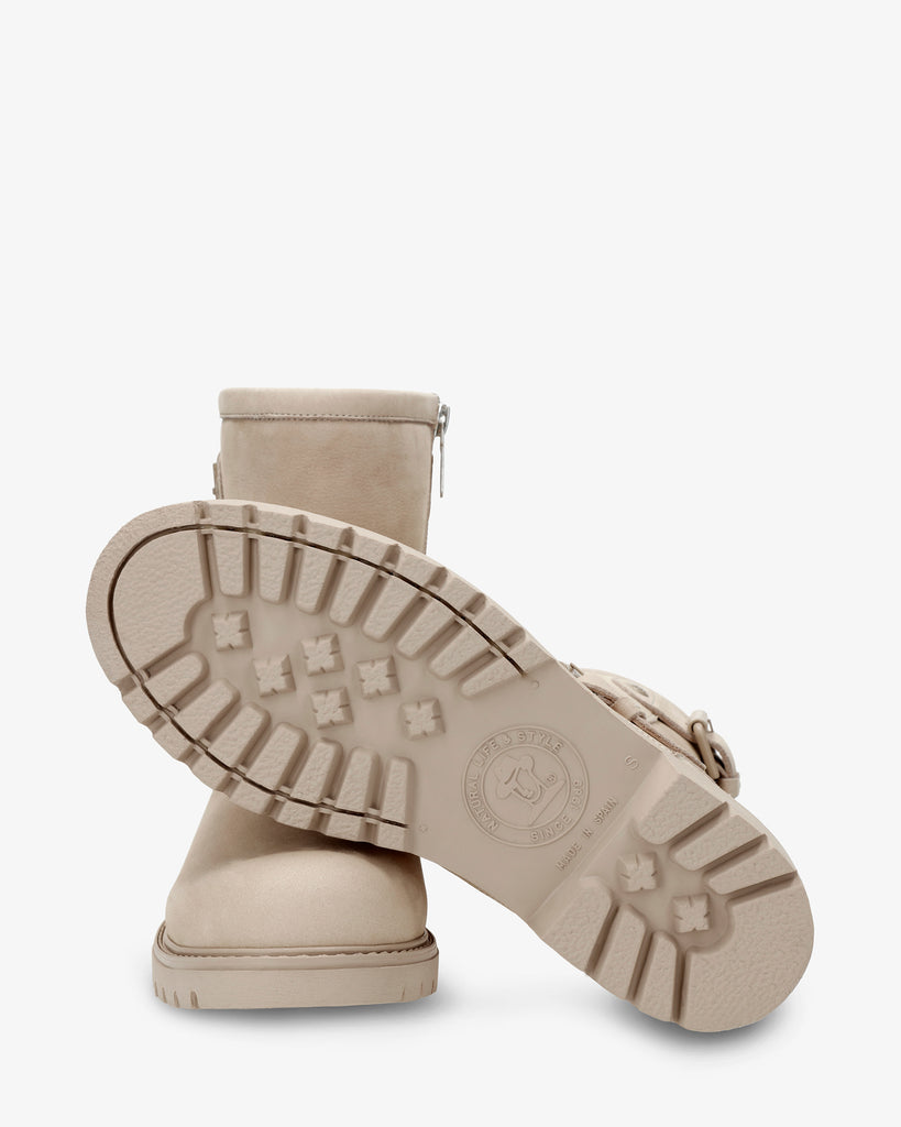 Felina Igloo botas de piel con forro interior de pelo natural. crudo