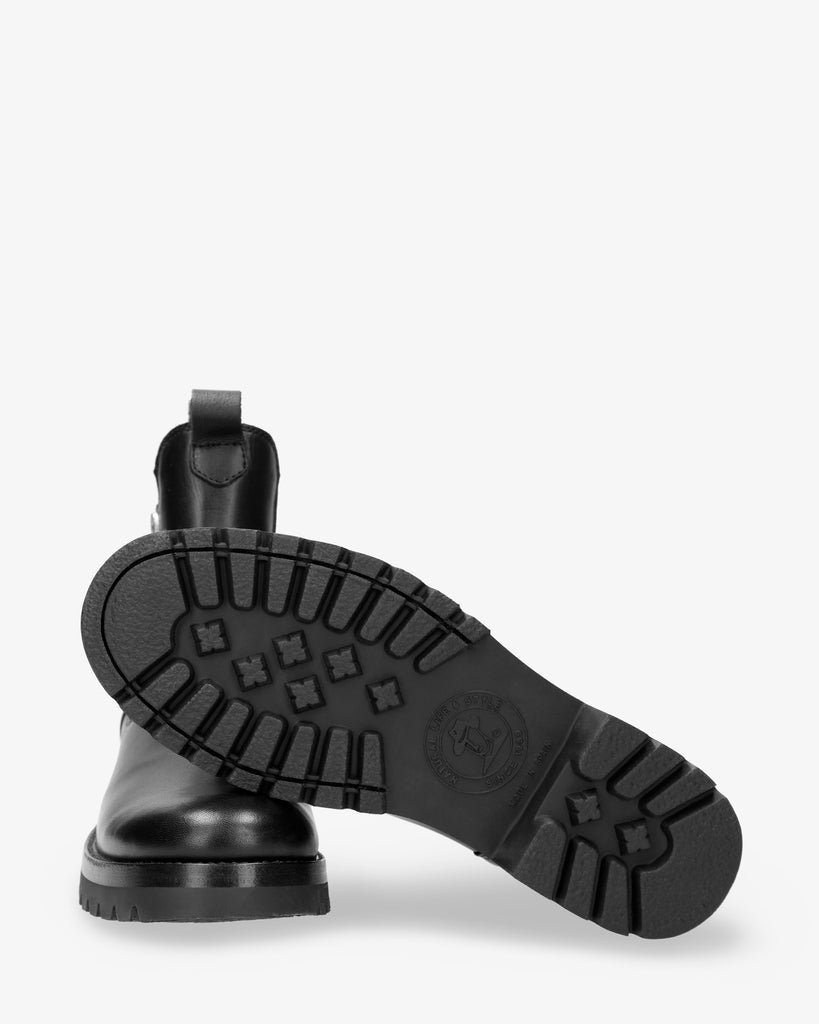 Francesca botines de piel con forro interior de piel. negro