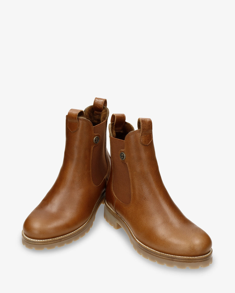 Francesca Igloo botas de piel con forro interior de pelo natural. cuero