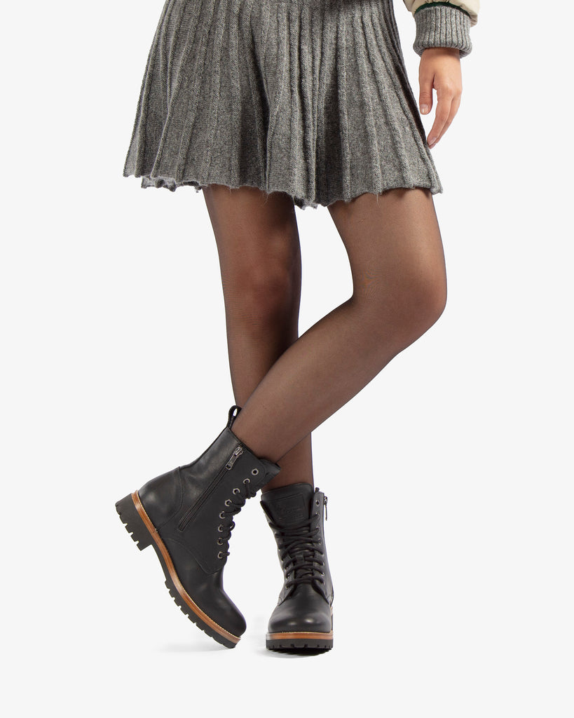 Frisia botas de piel con forro interior de piel. negro