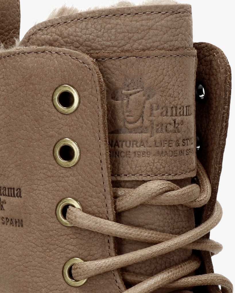 Frisia botas de piel con forro interior de pelo. taupe