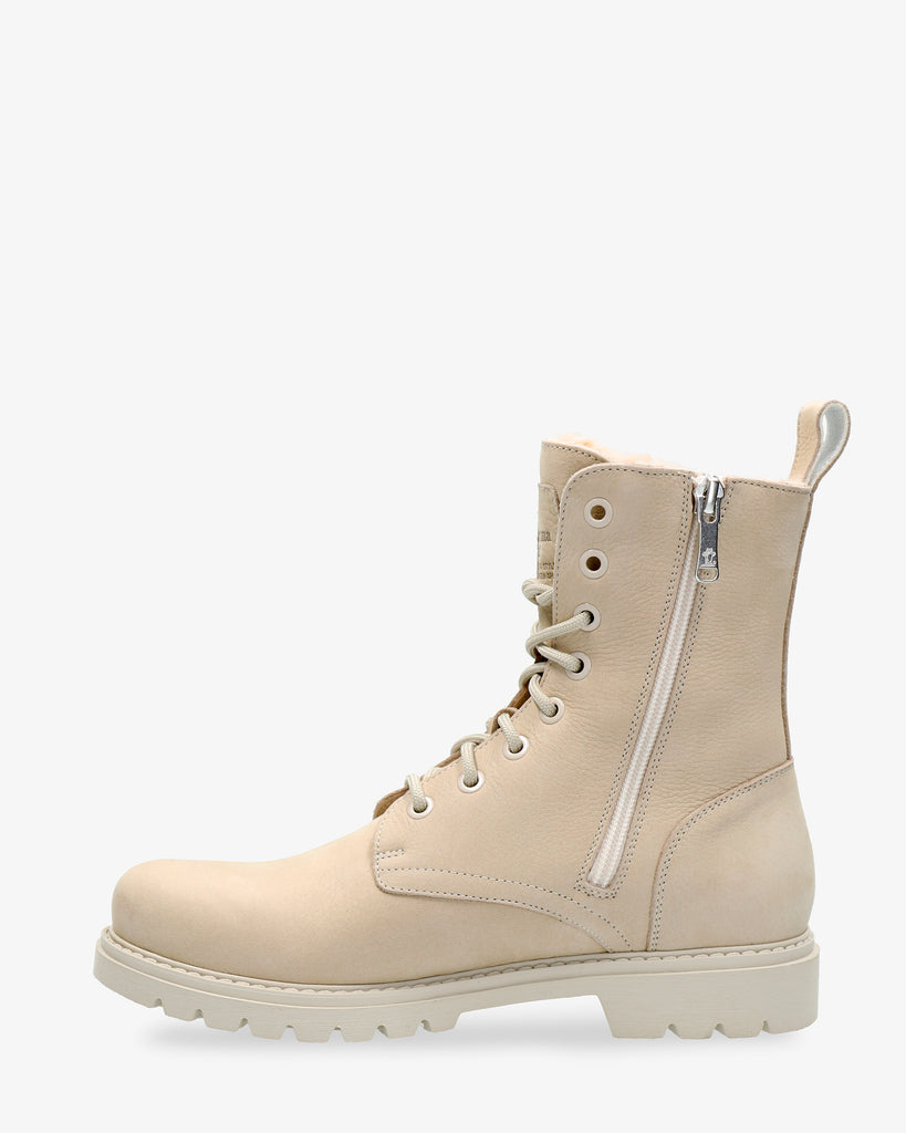 Frisia botas de piel con forro interior de pelo. crudo