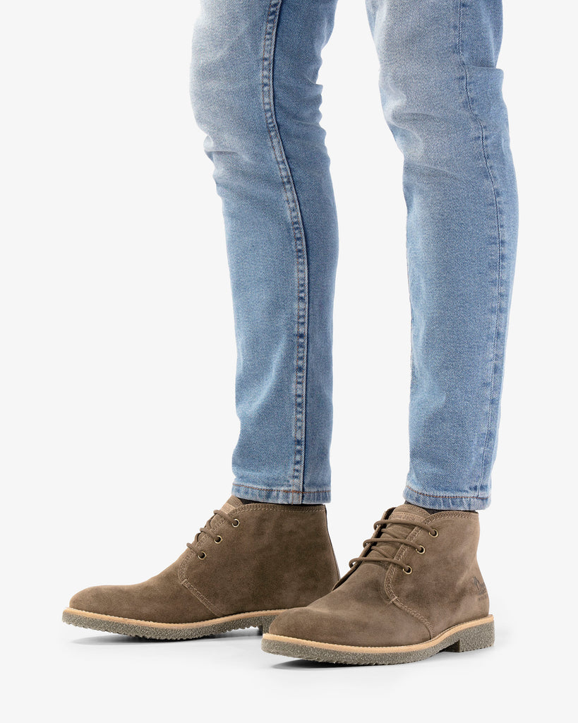 Gael botines de piel con forro interior de piel. humo