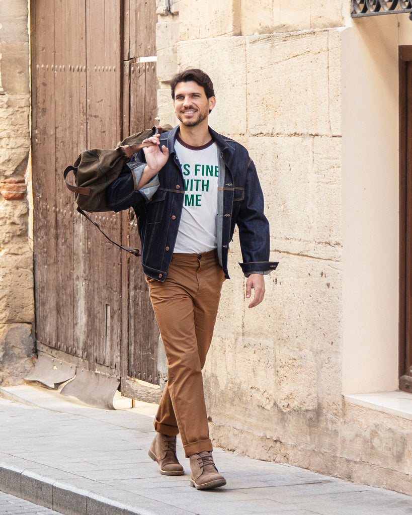 Gael botín de piel con forro interior de piel. humo