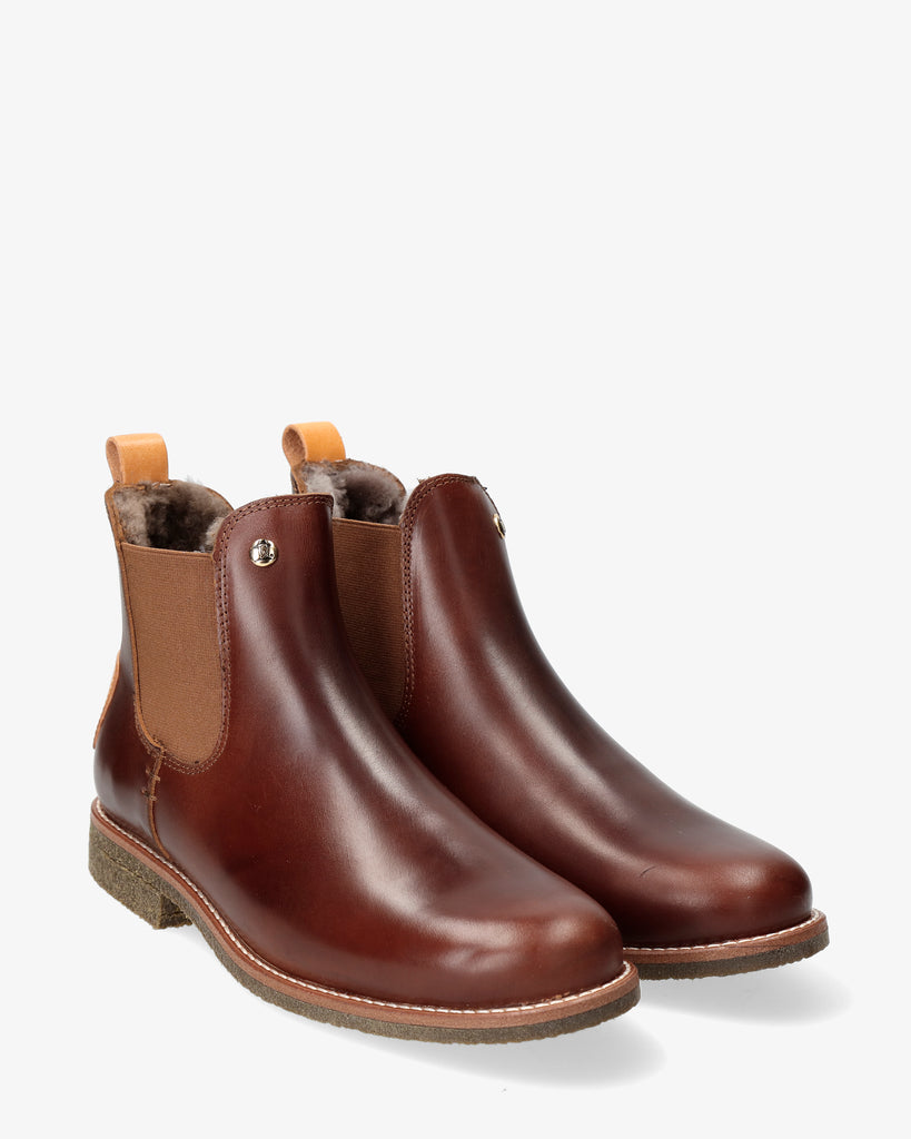 Giordana Igloo Trav botines de piel con forro interior de pelo natural. cuero