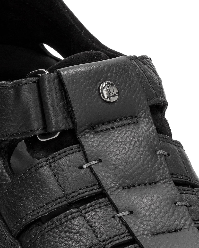 Meridian sandalias de piel con forro interior de lycra. negro