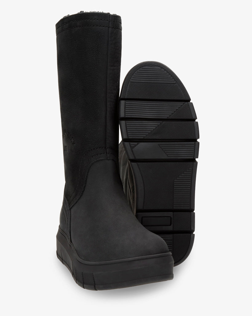 Neck botas de piel con forro interior de pelo. negro