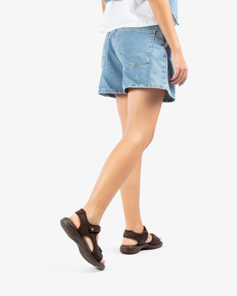Nilo Basics sandalias de piel con forro interior de lycra. marron