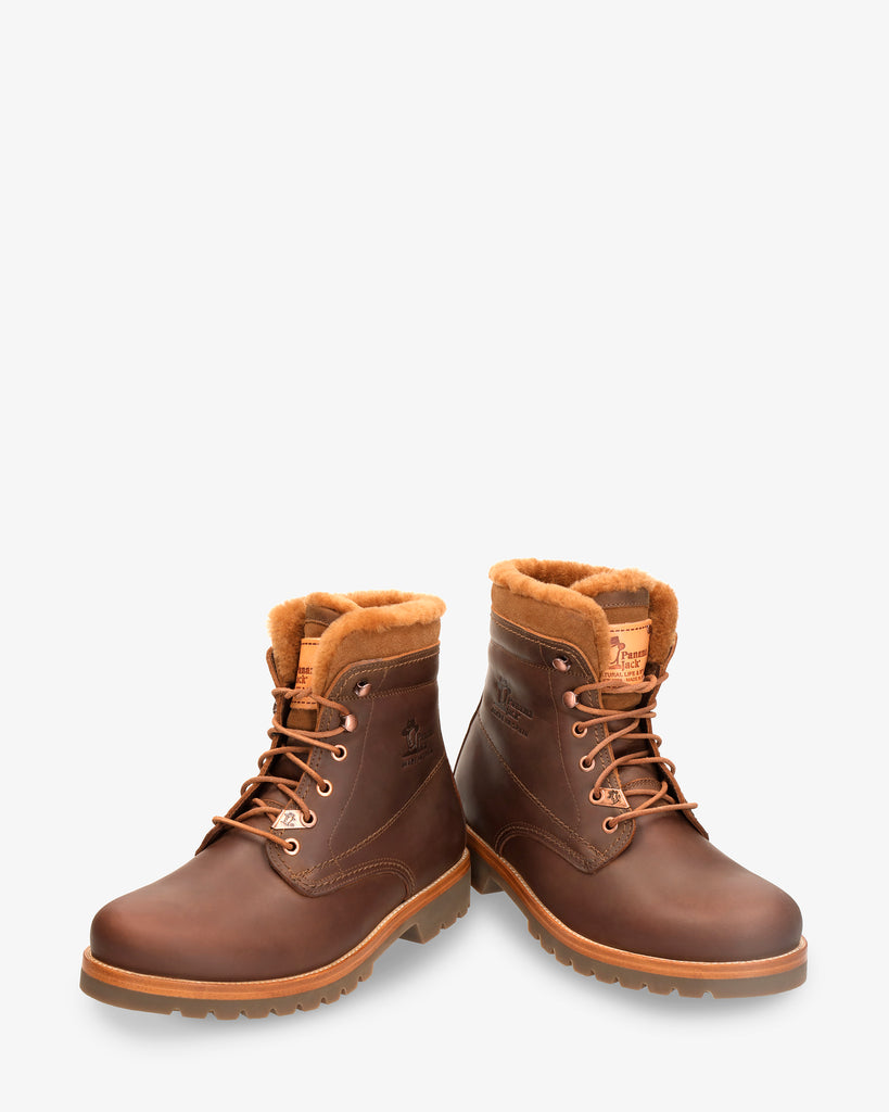 P03 Aviator Igloo botas de piel con forro interior de pelo natural. cuero