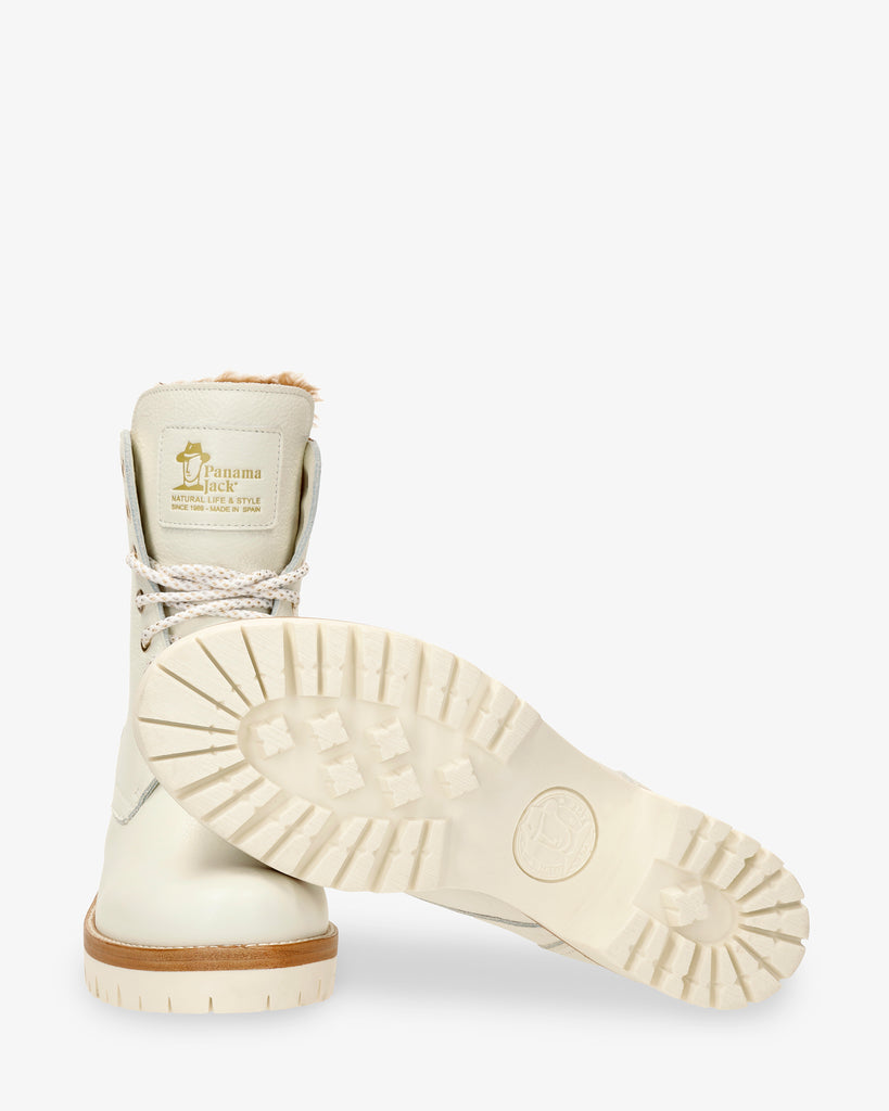 Padma botas de piel con forro interior de pelo. blanco
