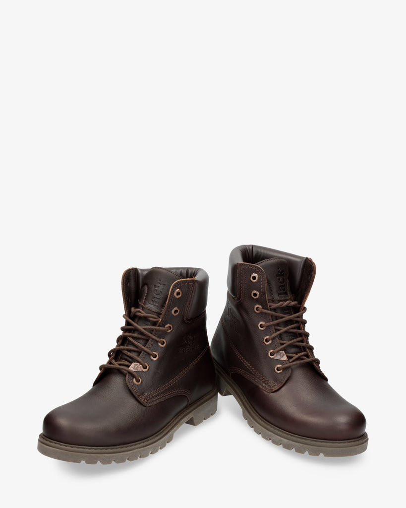 Panama 03 botas de piel con forro interior de piel. castaño