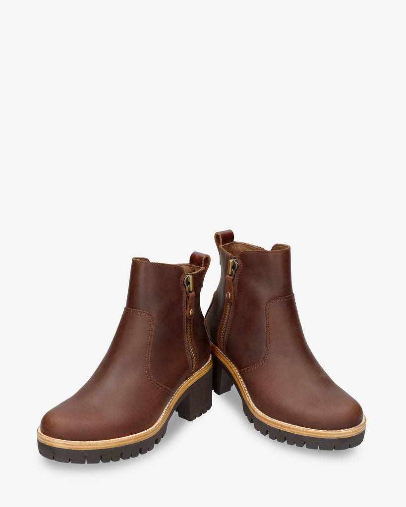 Pauline botines de piel con forro interior de piel. cuero