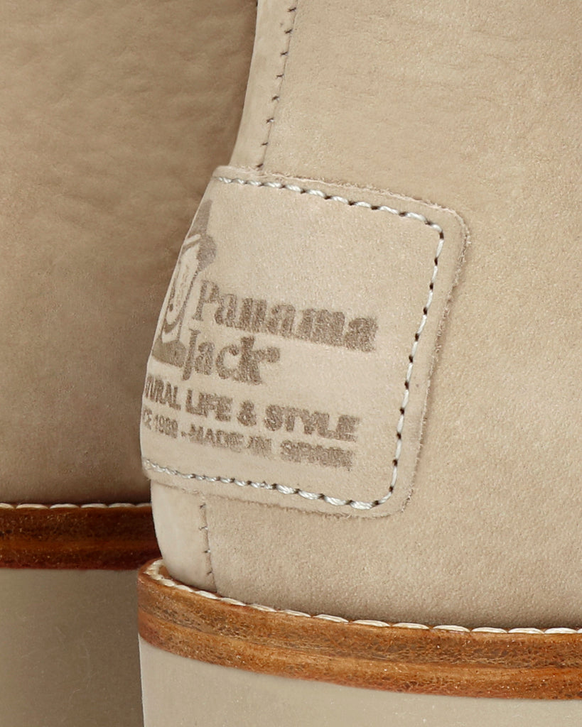 Pauline botín de piel con forro interior de pelo. crudo