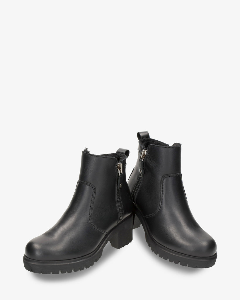 Pauline Gtx botines de piel con forro interior de gore-tex®. negro