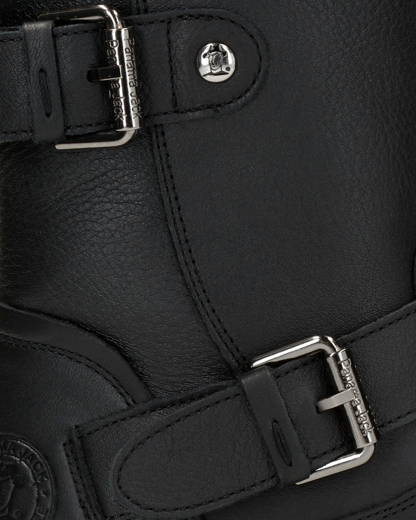 Raily Igloo botas de piel con forro interior de pelo natural. negro