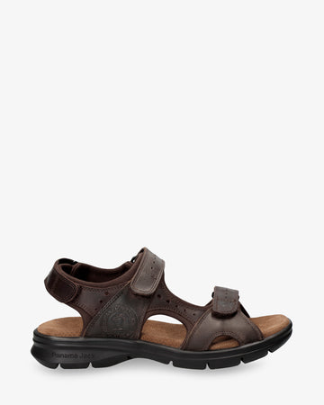 Salton Basics sandalias de piel con forro interior de lycra. marron