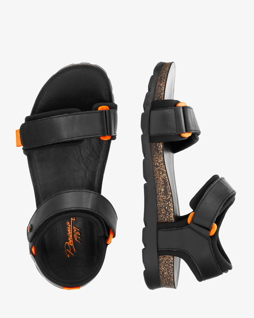 Seth sandalias de piel con forro interior de lycra. negro