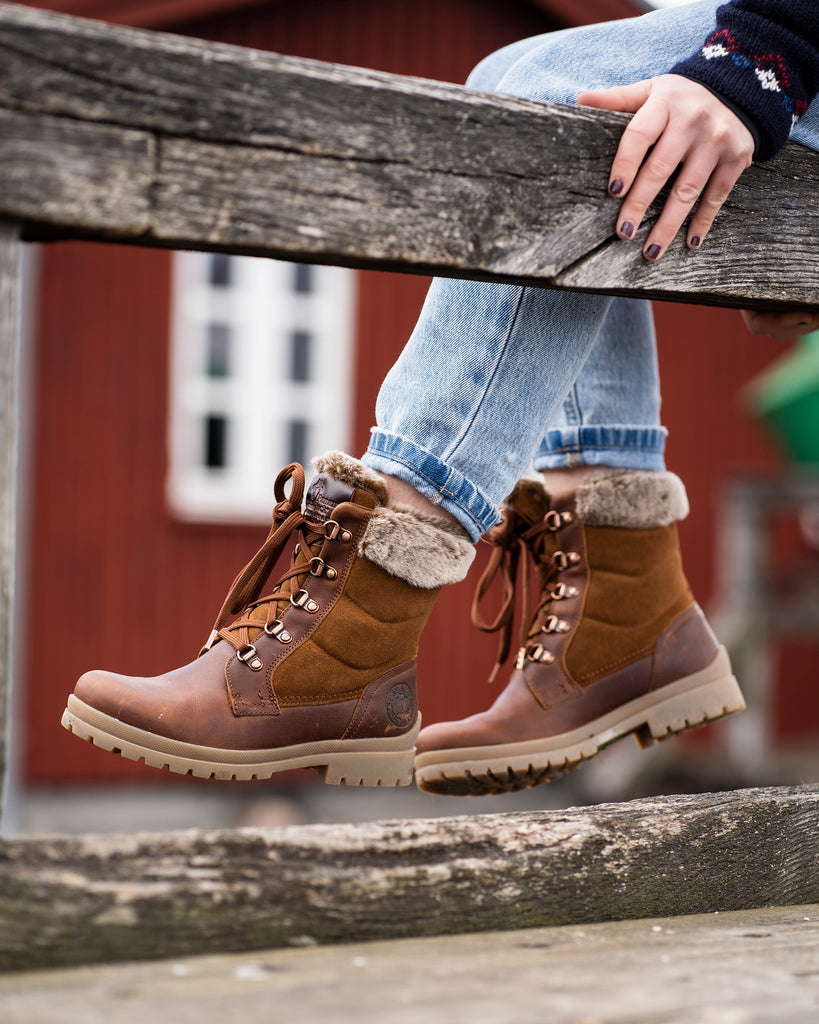 Tuscani botas de piel con forro interior de pelo. cuero