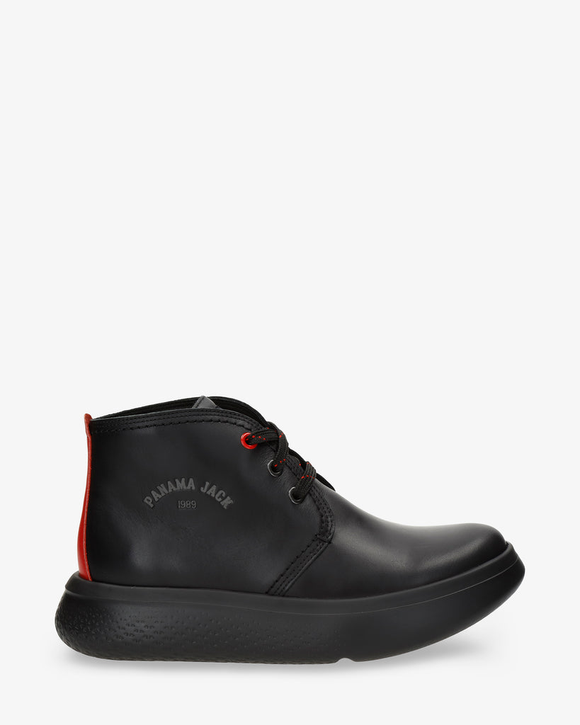 Yanet botas de piel con forro interior de piel. negro