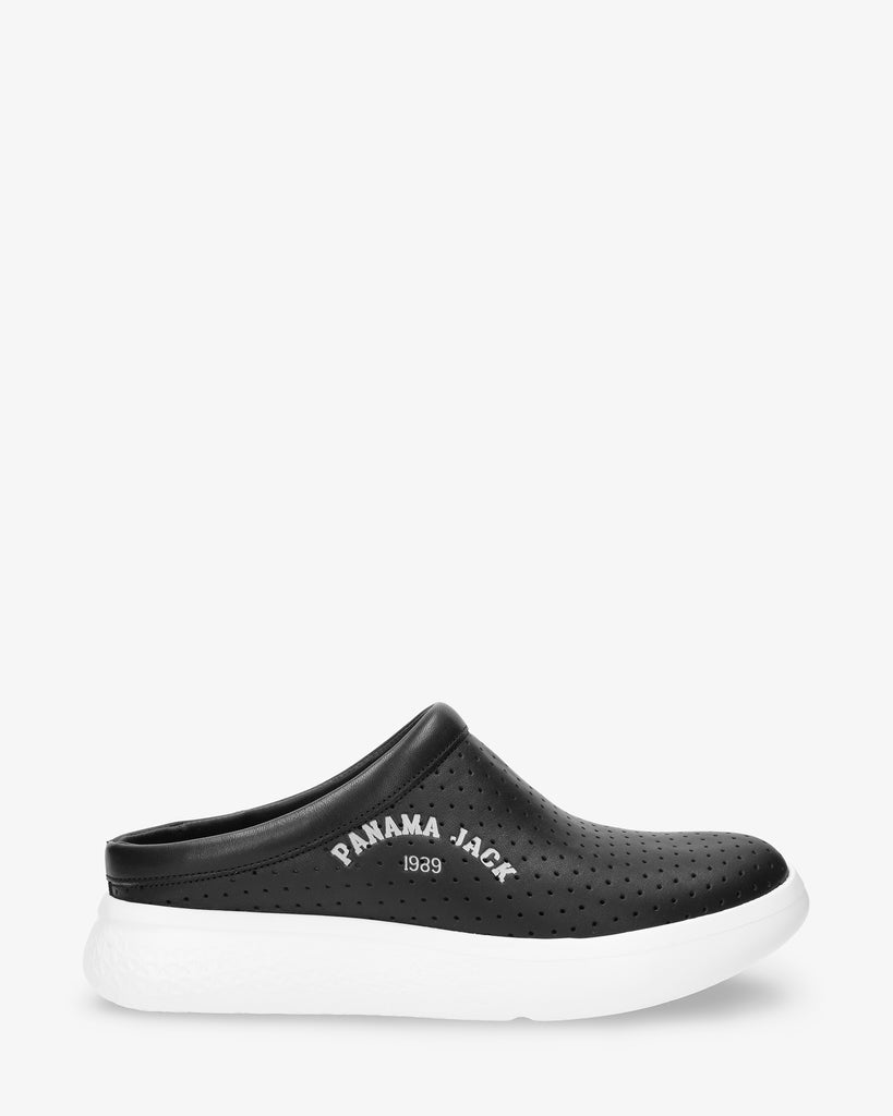 Yannick zueco de piel con forro interior de piel. negro