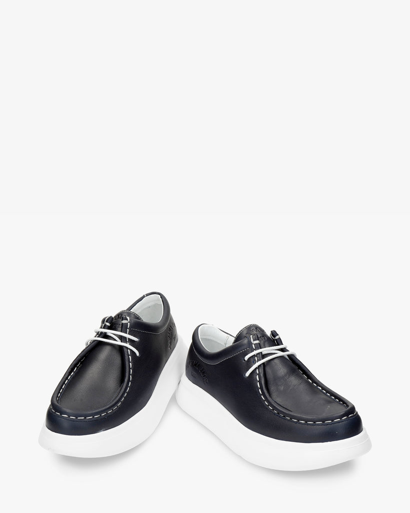 Yera zapatos de piel con forro interior de piel. marino