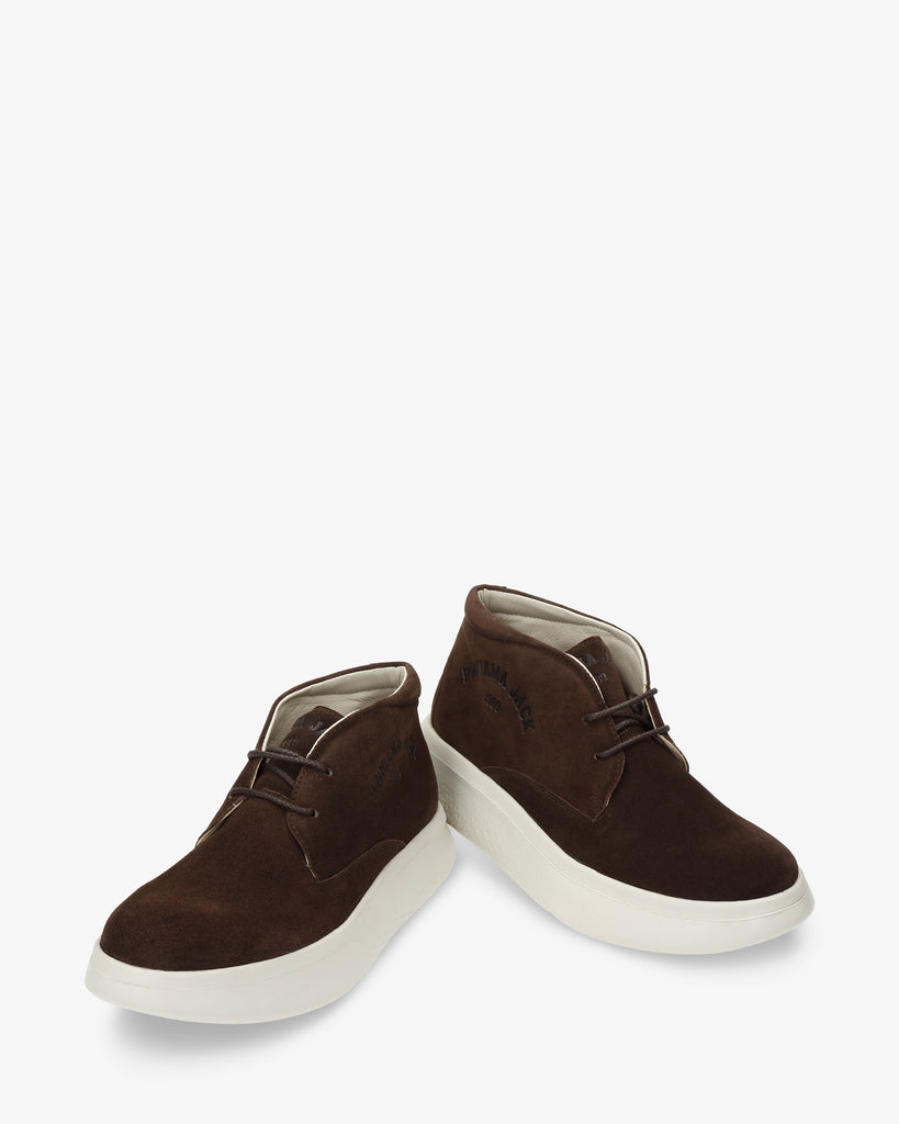 Yohana botín de piel con forro interior de piel. marron