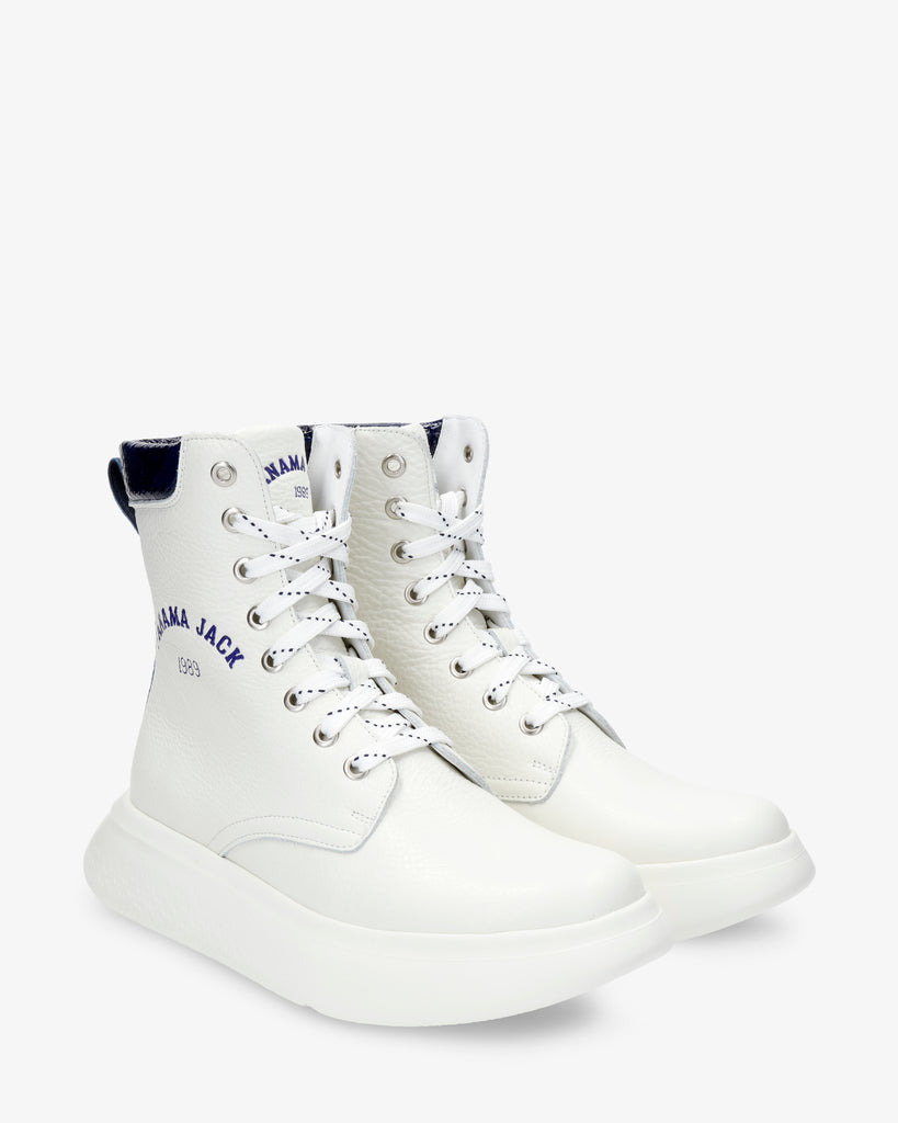 Yuca botas de piel con forro interior de piel. blanco