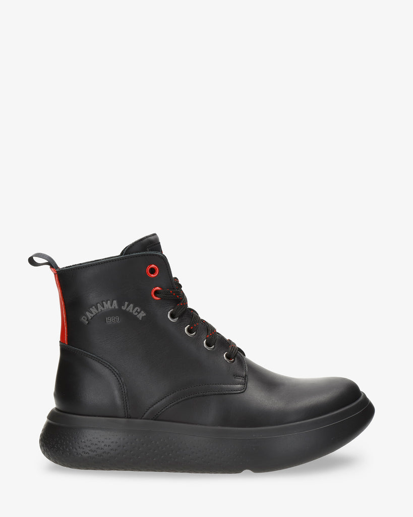 Yuna botas de piel con forro interior de piel. negro