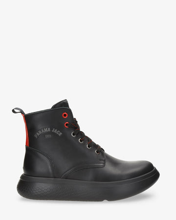 Yuna botas de piel con forro interior de piel. negro